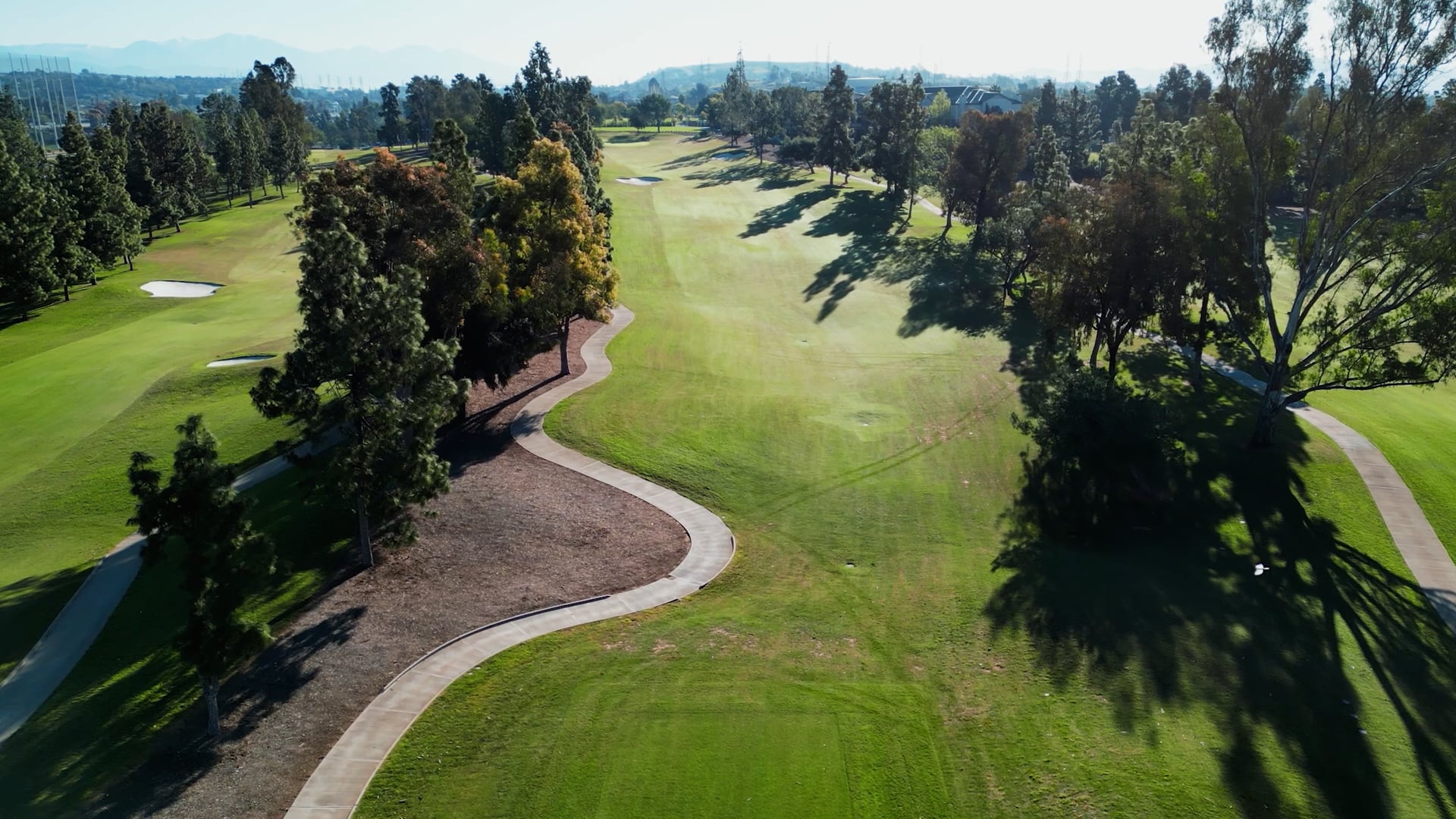 Fairway lined with trees