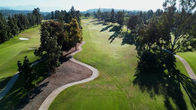 Fairway lined with trees